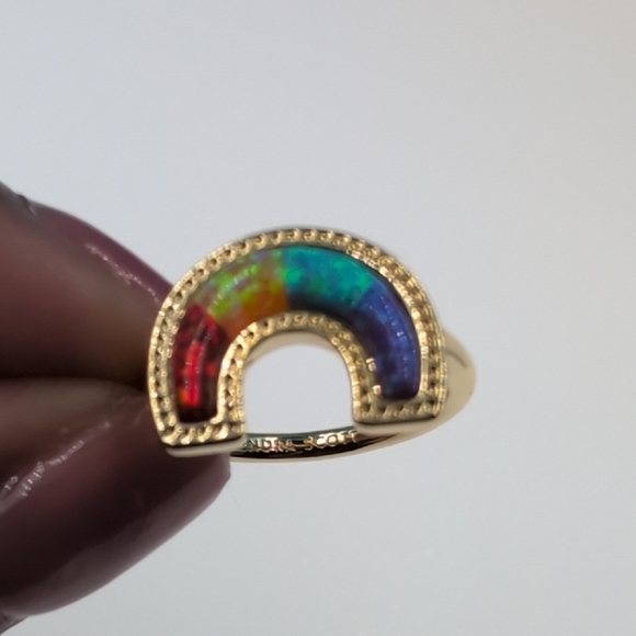 Kendra Scott Red and Blue Rainbow Pride Ring - Picture 7 of 8